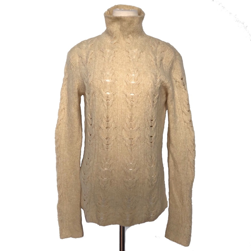 THEORY Lightweight Cable Knit Turtleneck Sweater